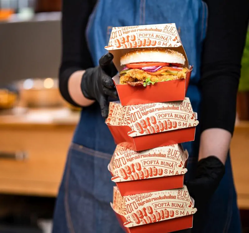 opakowania na burgery w standardowym rozmiarze