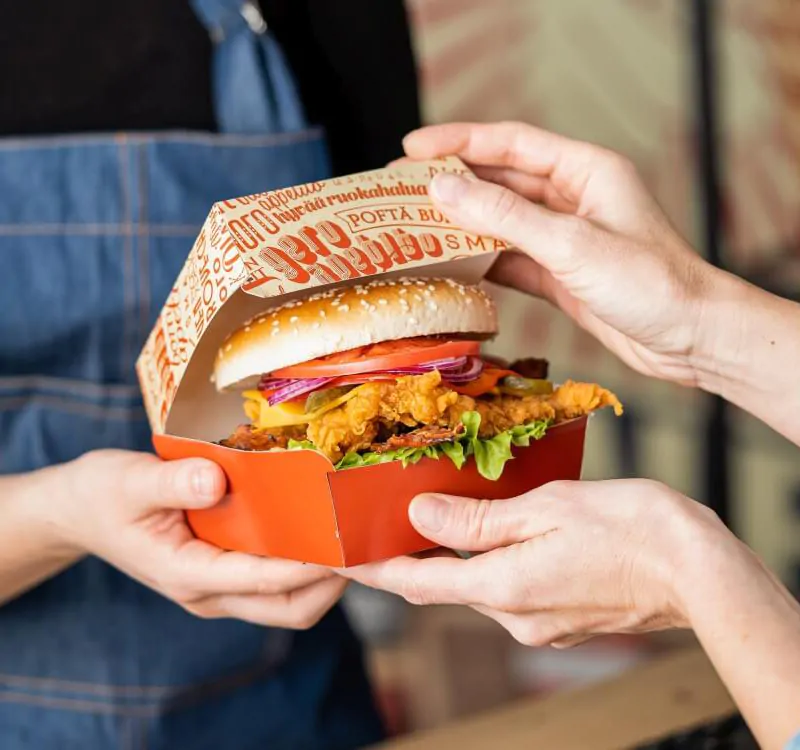 papierowe opakowanie do burgera