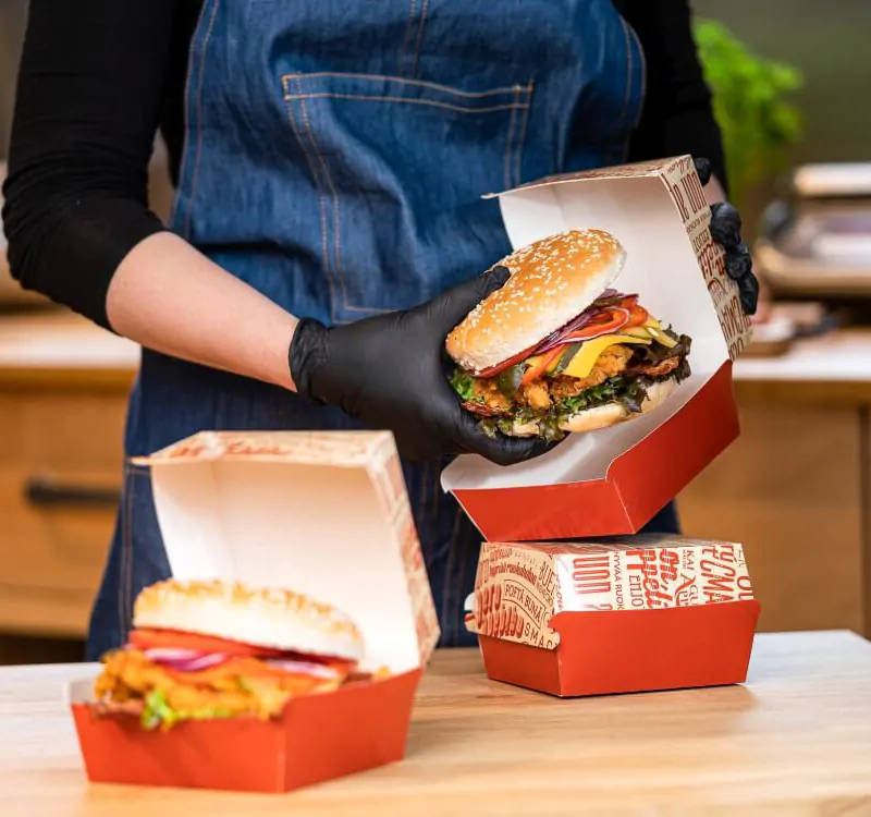 pudełka na burgery z nadrukiem